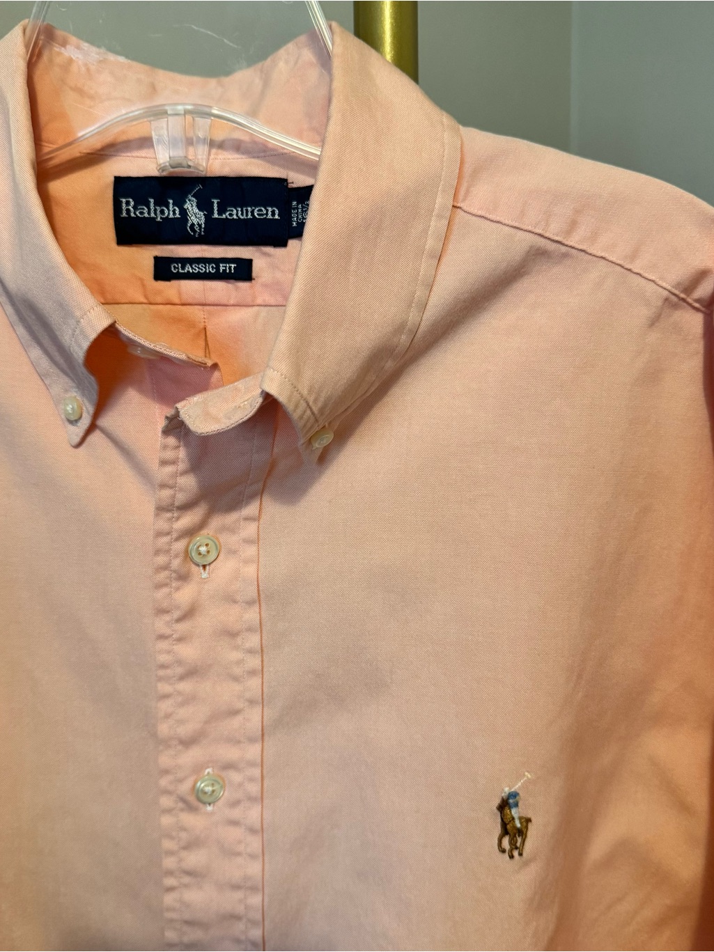 Ralph Lauren Peach Button-Down Oxford Shirt